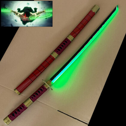 LIGHT SWORD - Roronoa Zoro - Sandai Kitetsu - One Piece Light Up Katana - Purple/Green LED Light