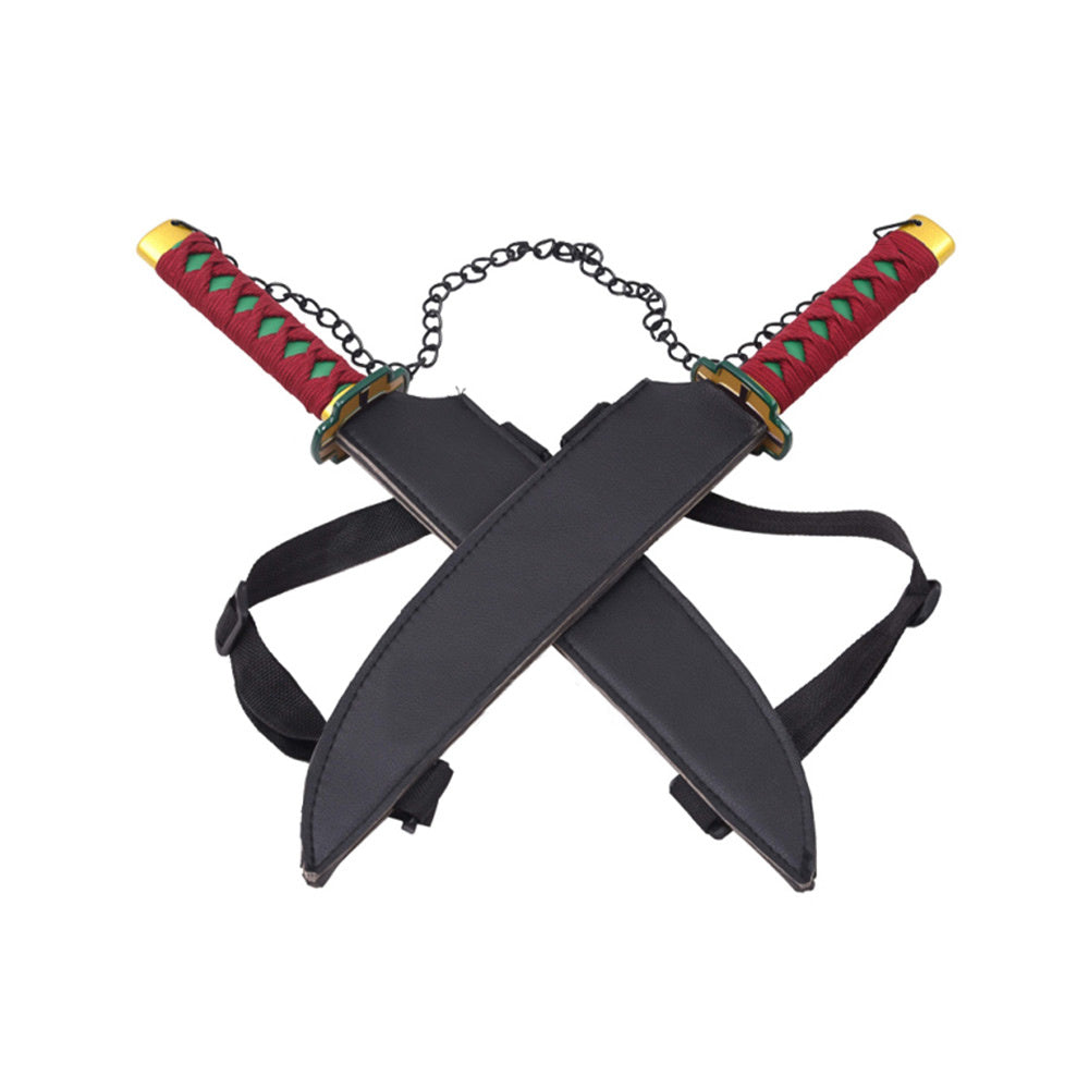 Tanto - Tengen Uzui Tanto sword set - Amber Nichirin - Metal Demon Slayer Mini Katana - 45 cm - Image 2