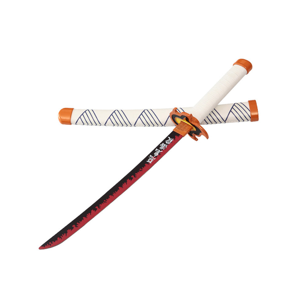 Tanto - Kyojuro RengokuTanto sword - Red Nichirin - Metal Demon Slayer Mini Katana - 45 cm - Image 4
